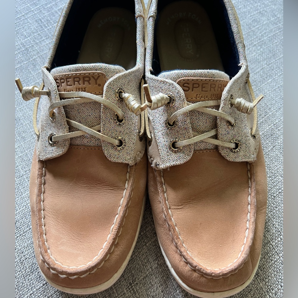 Sperry sparkly boat shoes.